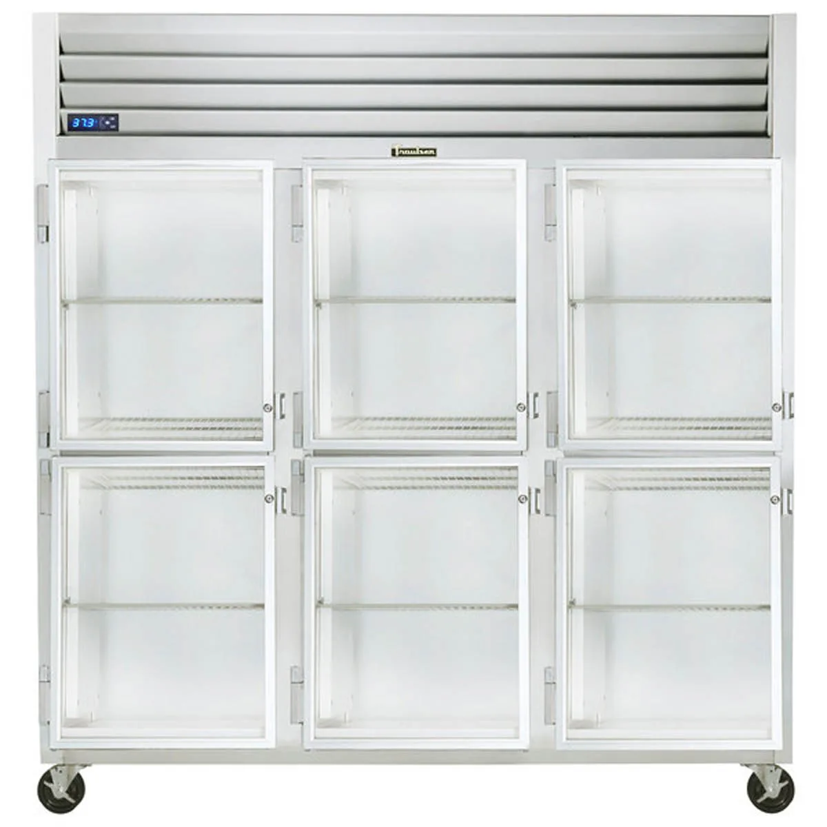 Traulsen G32003-032 76" 3-Section Reach-In Refrigerator w/ 6 Glass Half-Doors (hinged left/left/left), 70 cu. ft.