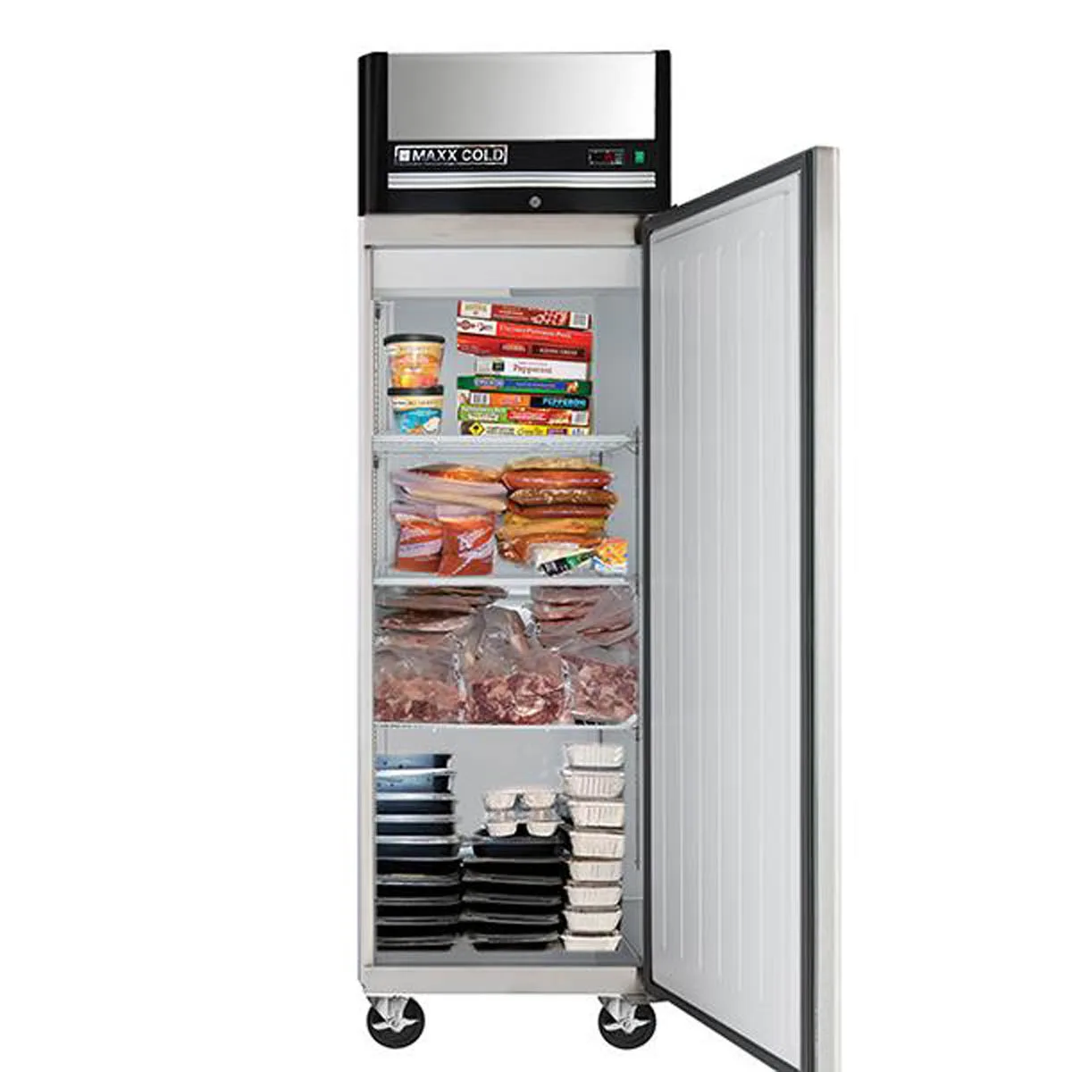 Maxx Cold MXCF-23FDHC 26.75" 1-Solid Door Reach-In Freezer, Top Mounted, 23 cu. ft., Stainless Steel Exterior