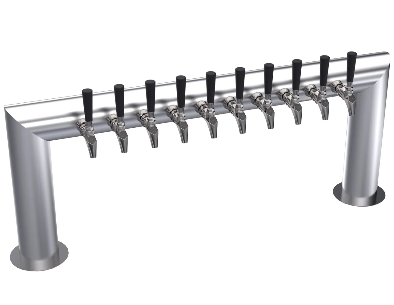 Krowne KPTU-10S Draft Beer Tower, 43" OA Length, Brushed SS Finish, 2-Column 7-12 Tap Glycol-Cooled