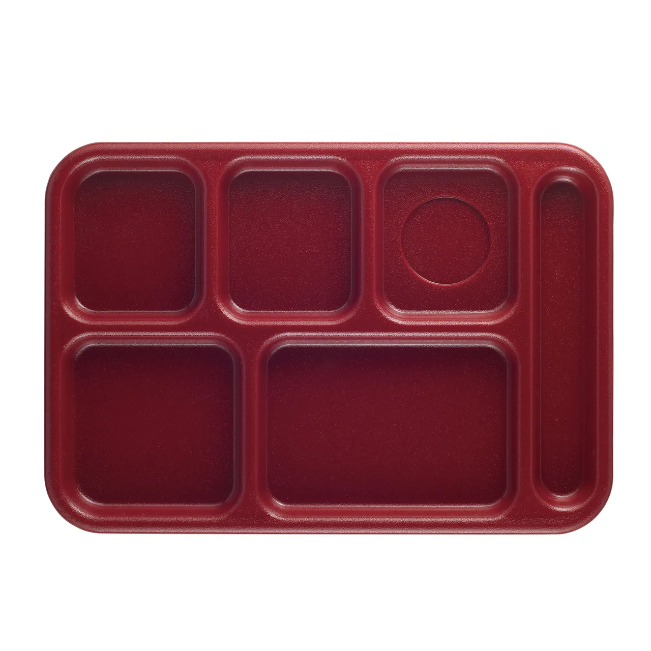 Cambro 10146CW416 – 6‑Comp 10" x 14½" PC Tray, Red, Scratch‑Resistant, Dishwasher Safe