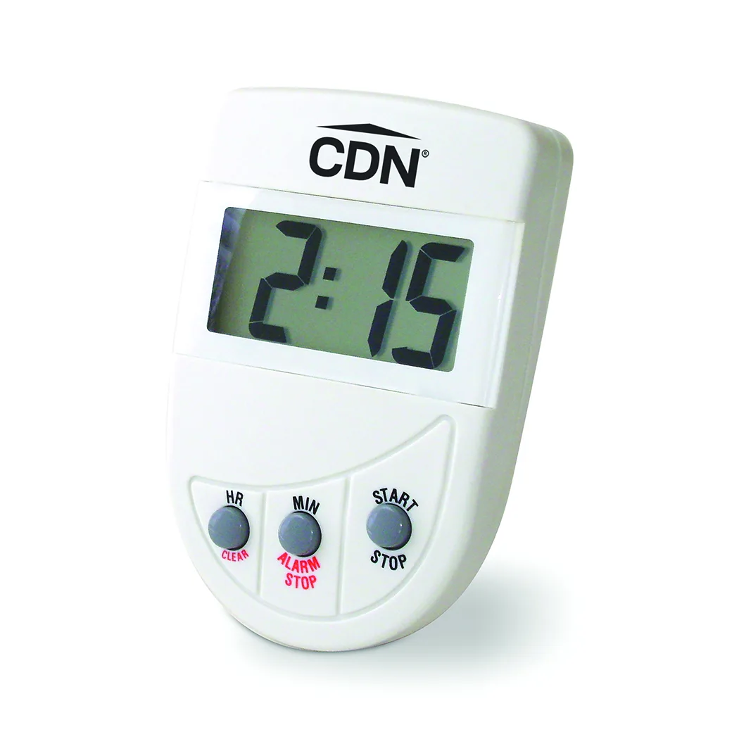 CDN Measurement Tools TM4 20‑Hour Digital Timer, Big‑Digit Loud Alarm, Clip/Magnet, Food‑Safe ABS