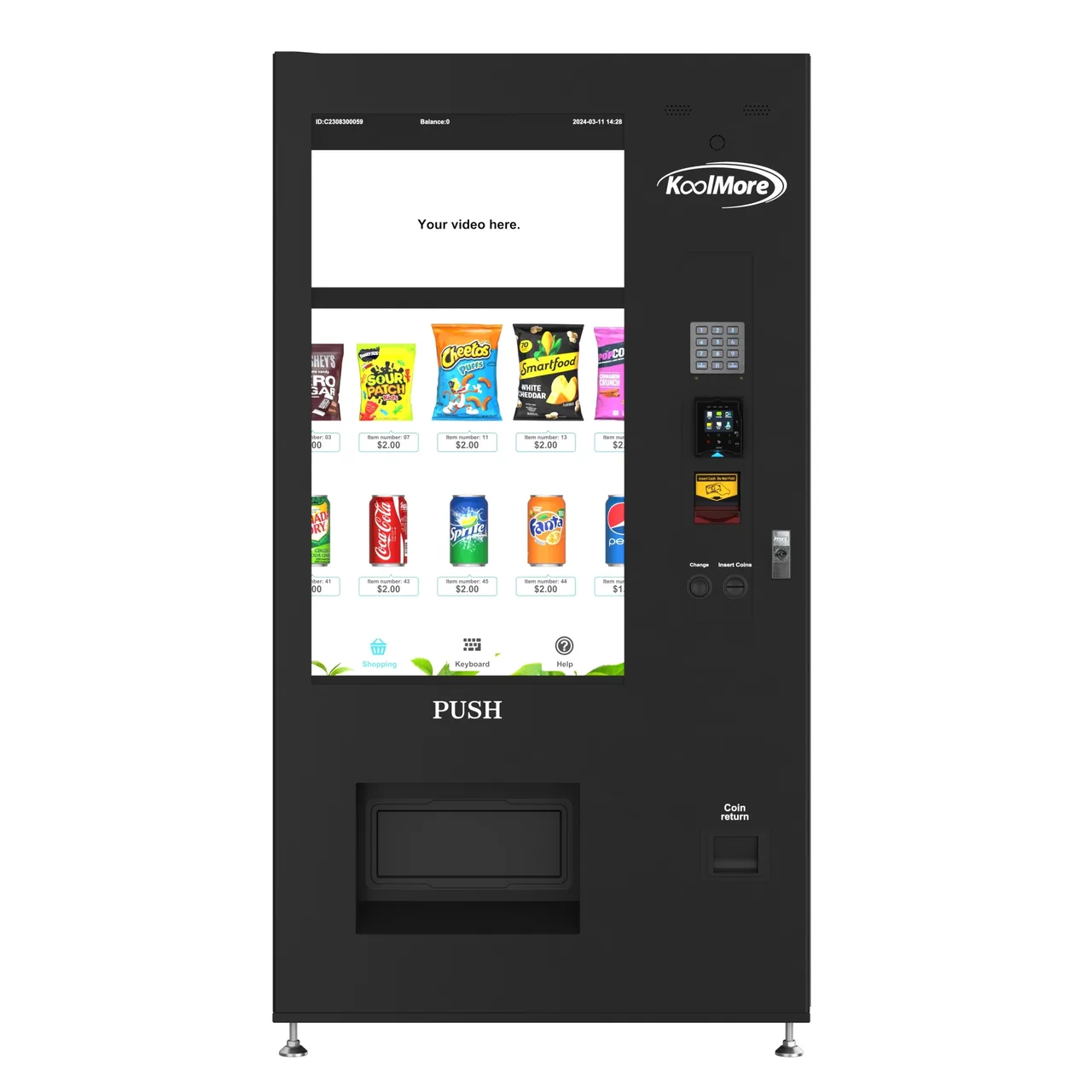 Koolmore KM-VMRWT-48BCR Refrigerated Vending Machine - 41.5"W X 35"D X 76"H
