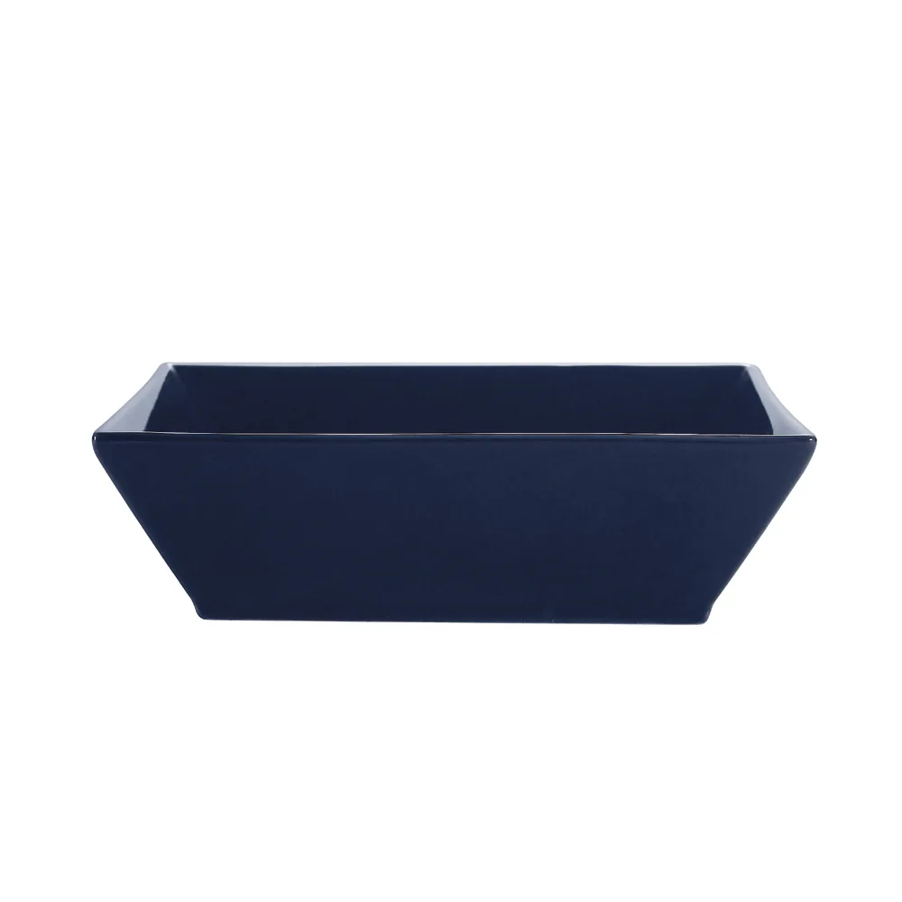 CAC China KC-B6-CBU Color Arts Cobalt Blue Square Bowl, 6" x 6" x 1-1/2", 15 oz, Ceramic - Dozen