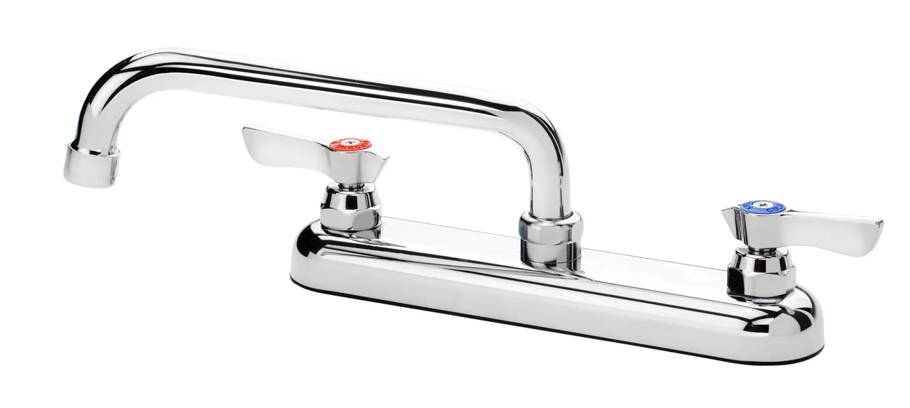 Krowne 13-808L Silver Series Low Lead Deck Mount Faucet w/ 8" Centers, 8" Swing Spout