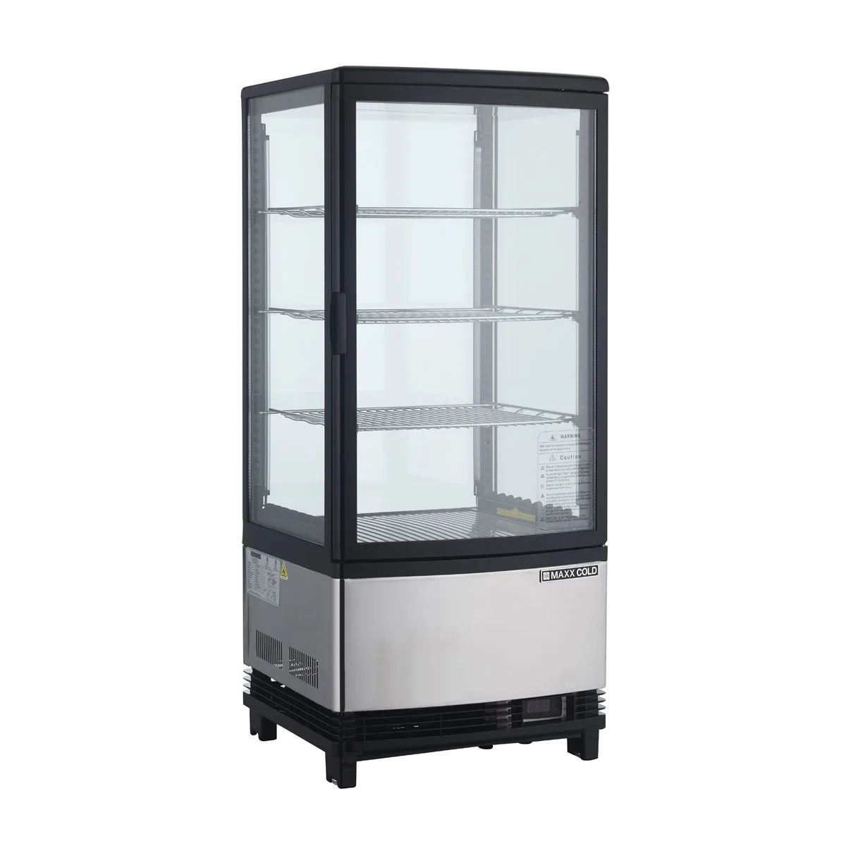 Maxx Cold MECR-31D 16" Self Service Countertop Refrigerated Display Case with  2 Pass-Thru Hinged Glass Doors , 3 Shelves - 2.89 cu. ft.
