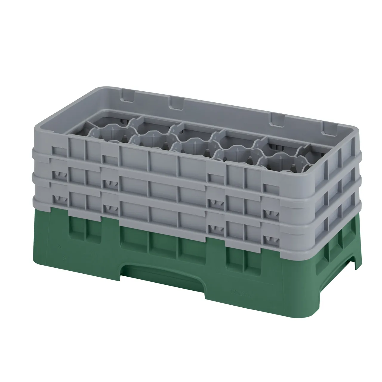 Cambro 17HS638119 Camrack Glass Rack, Sherwood Green, Half Size, 17 Compartments, 2-7/8" Max Dia, 6-7/8" Max Height