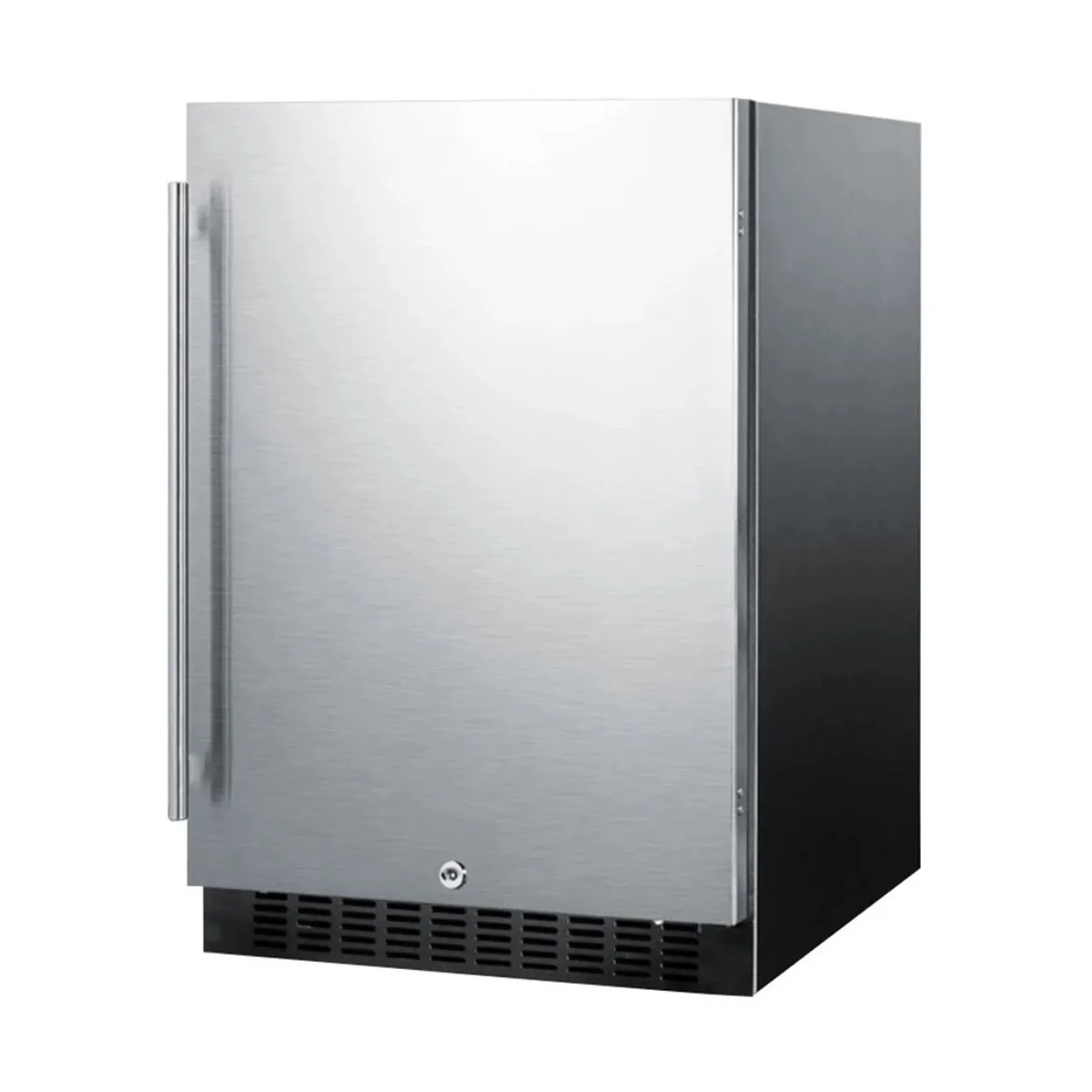 Summit FF64BSS 24" Built-in or Freestanding Refrigerator in Black, Stainless Steel Door, 4.6 cu. ft.