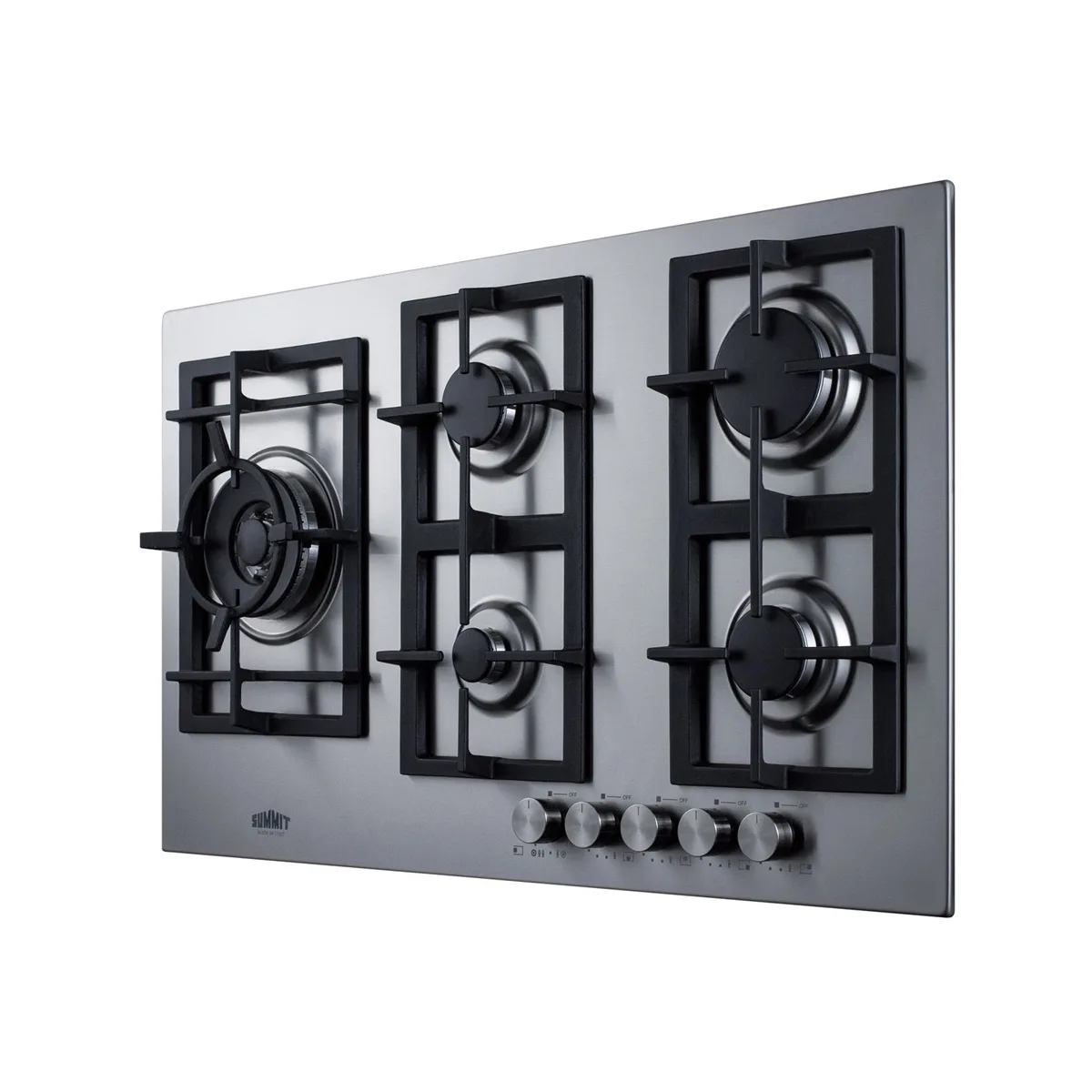 Summit GCJ536SS 34" Built-In Gas Cooktop/Hotplate with (5) Burners, Stainless Steel Surface, 40.700 BTU
