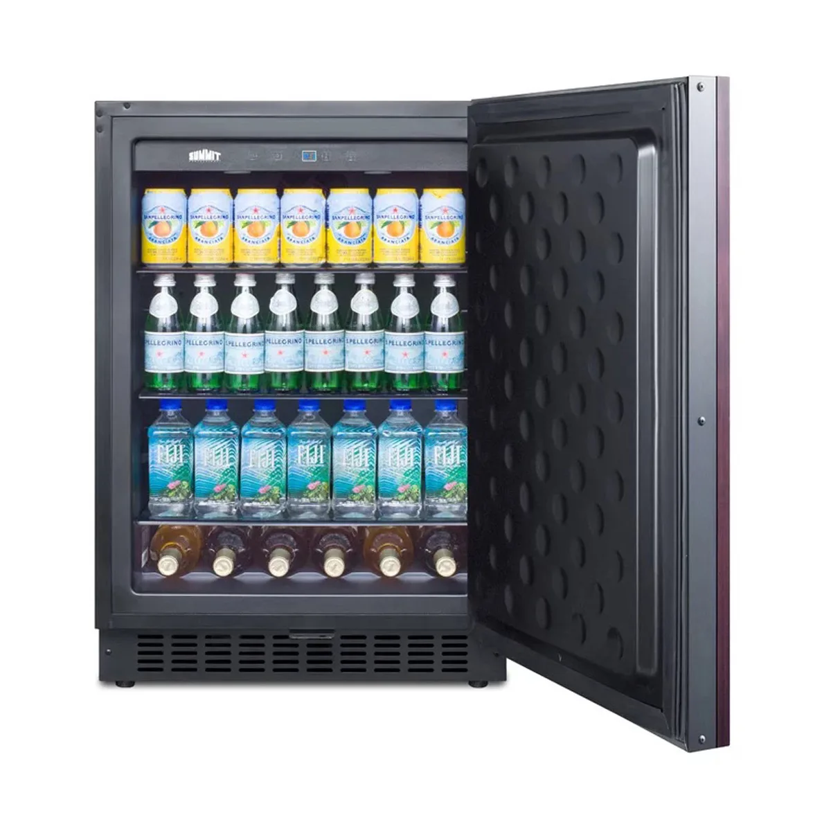 Summit FF64BIF 24" Built-in or Freestanding Refrigerator in Black, Panel Ready Door, 4.6 cu. ft.
