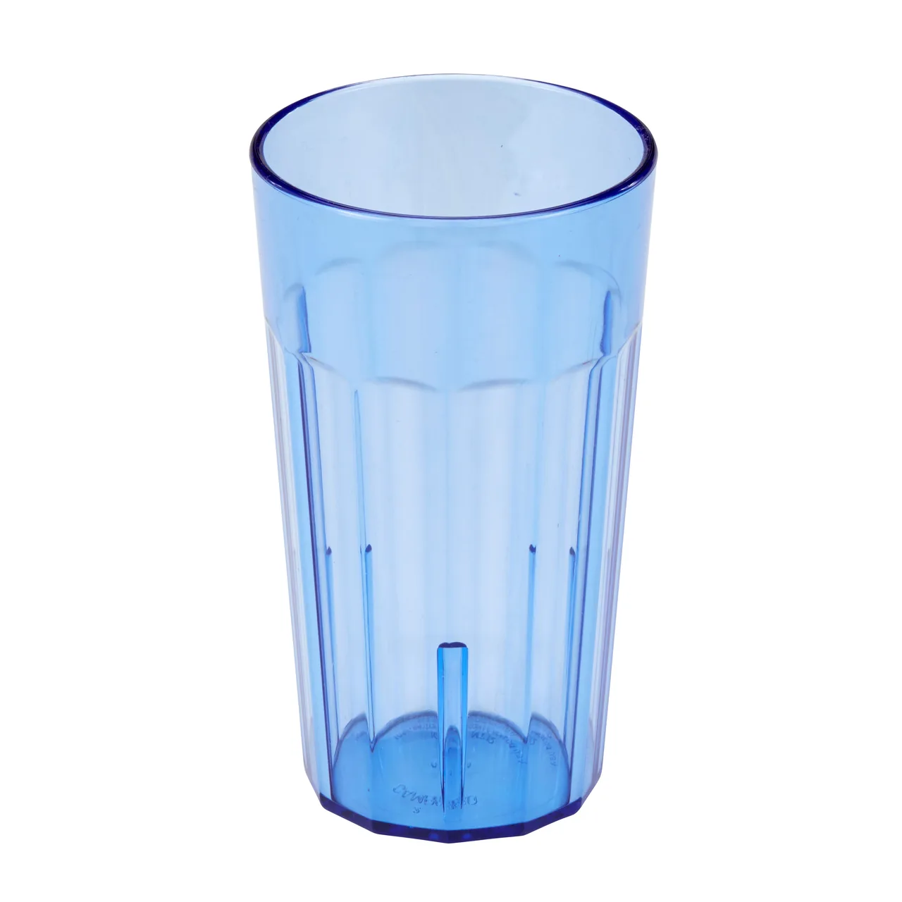 Cambro NT12401 - 12.6 oz Blue Fluted SAN Tumbler, 3" Top Diameter, Dishwasher Safe, Made in USA