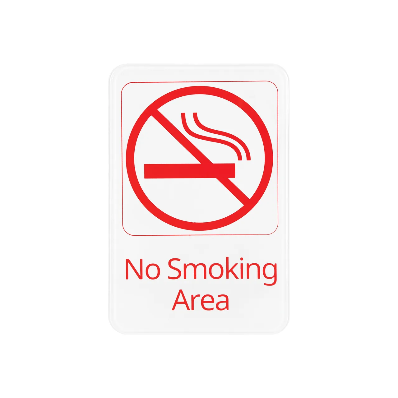 CAC China SCE9-NM05 Compliance Sign, 6" x 9", English, No Smoking Area, Heavy-Duty Plastic, White