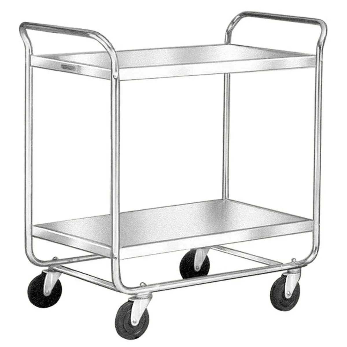 Lakeside 492 Stainless Steel 2-Shelf Tubular Utility Cart - 36" x 23" x 40-1/8"