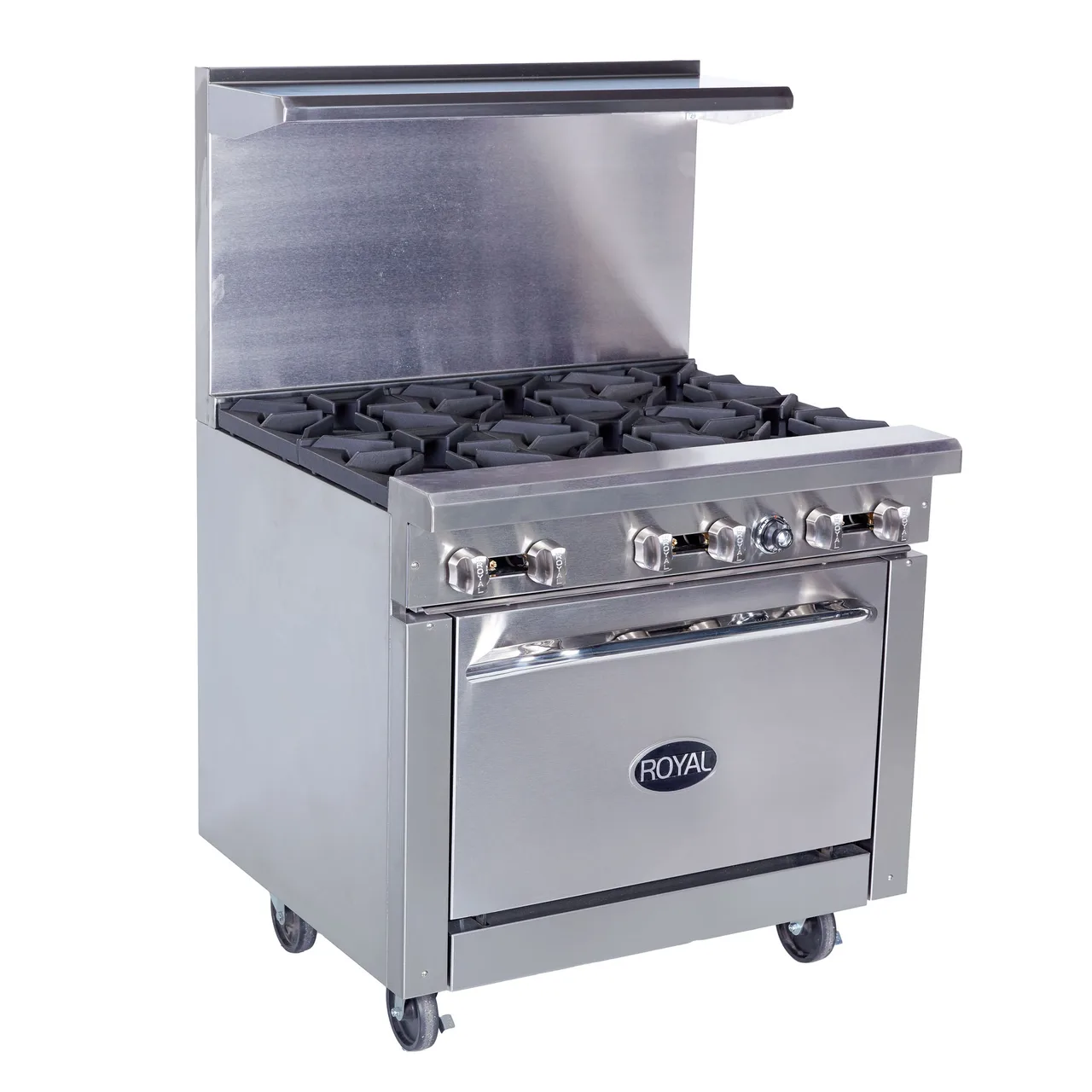 Royal Range of California RR-6 36" Gas Restaurant Range w/ (6) Open Burners, (1) Standard Oven, 215.000 BTU
