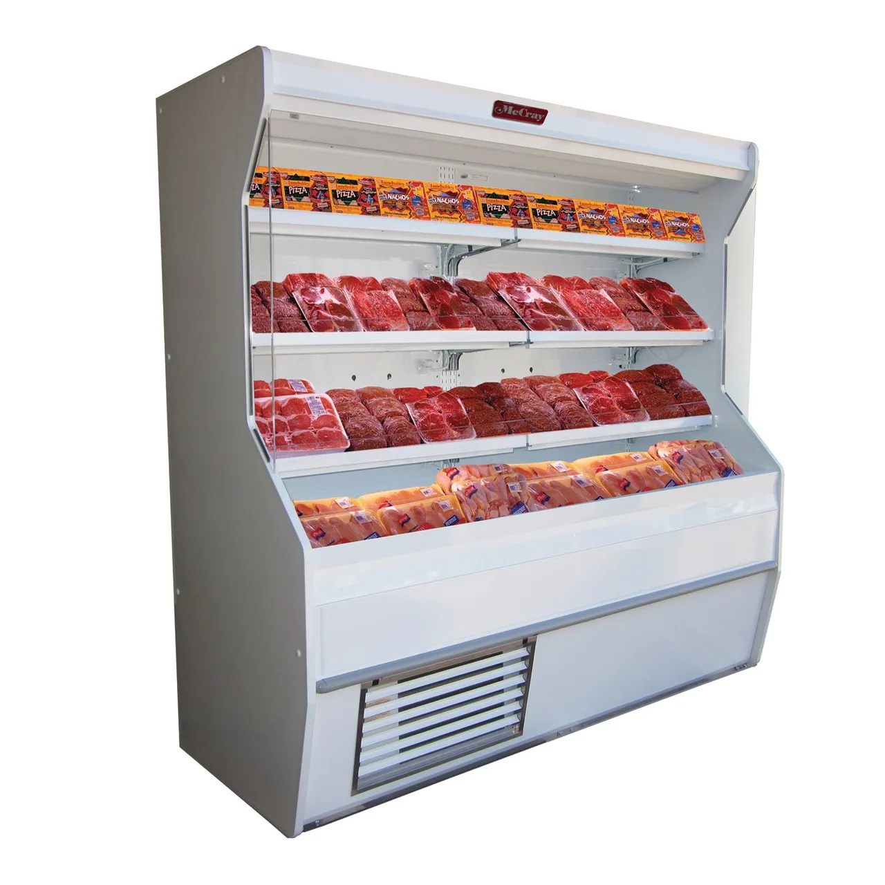 Howard-McCray R-M32E-3-LED 38" Vertical Open Air Curtain Meat Merchandiser in White, Remote