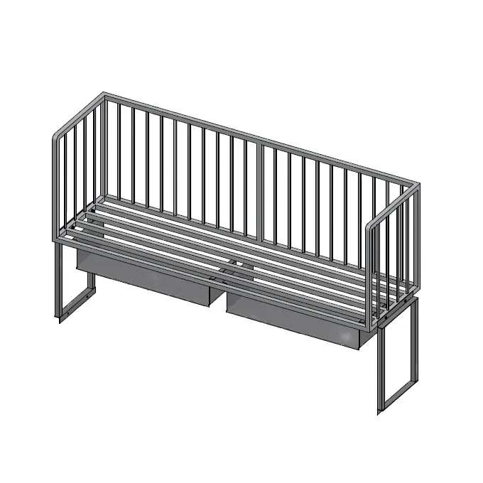 John Boos ALMBR-8T Aluminum Table Mounted Meat Boat Rack - 96" x 20"