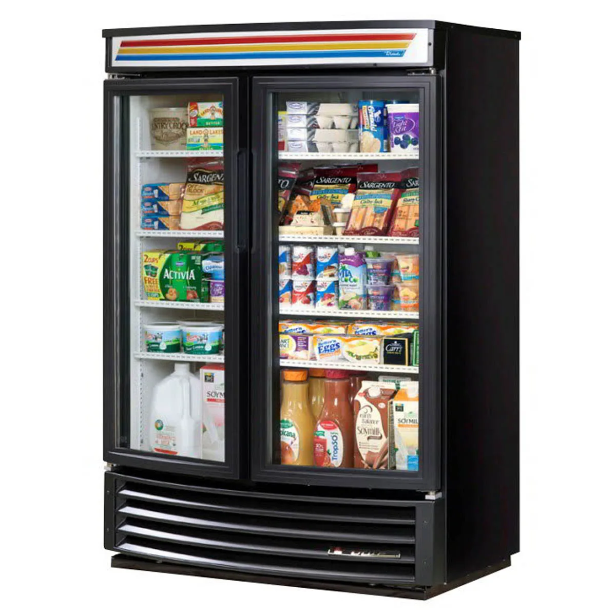 True GDM-35SL-RF-HC-LD 39" Slim Line Radius Front Glass Door Refrigerated Merchandiser