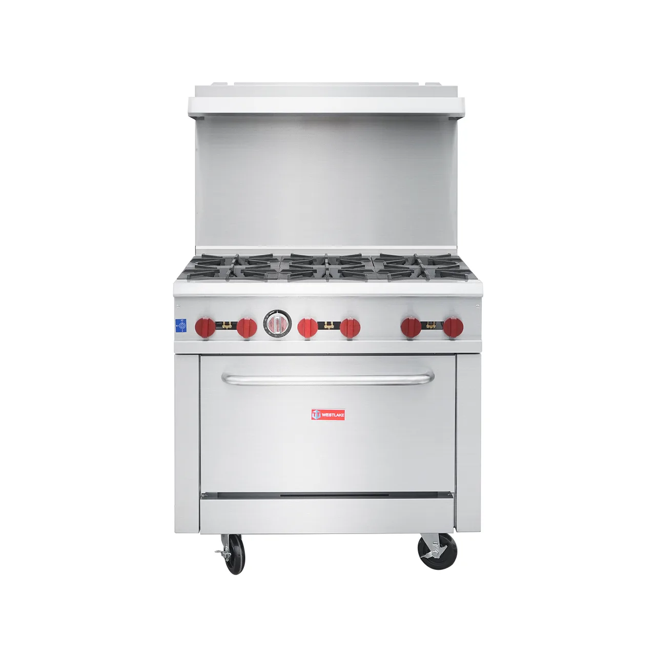 Westlake RGR36 Gas 36" Commercial 6 Burner Gas Range with Oven, Full Size Oven, 2 Oven Racks