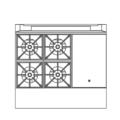 Southbend P36N-BBH 36" Gas Heavy Duty Range w/ (4) Open Burners, (1) Hot Top, Modular Base, 172.000 BTU