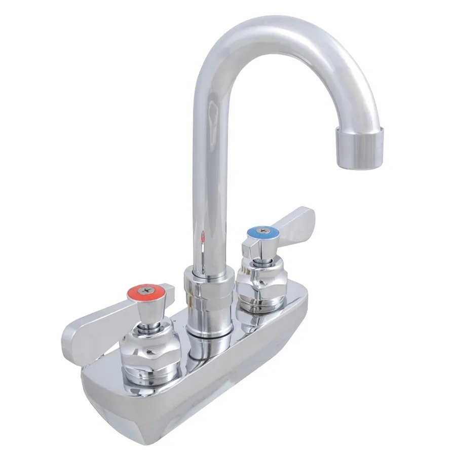 John Boos PBF-4SM-3MGLF Heavy Duty Faucet, Splash Mount, 3" Mini Gooseneck Spout