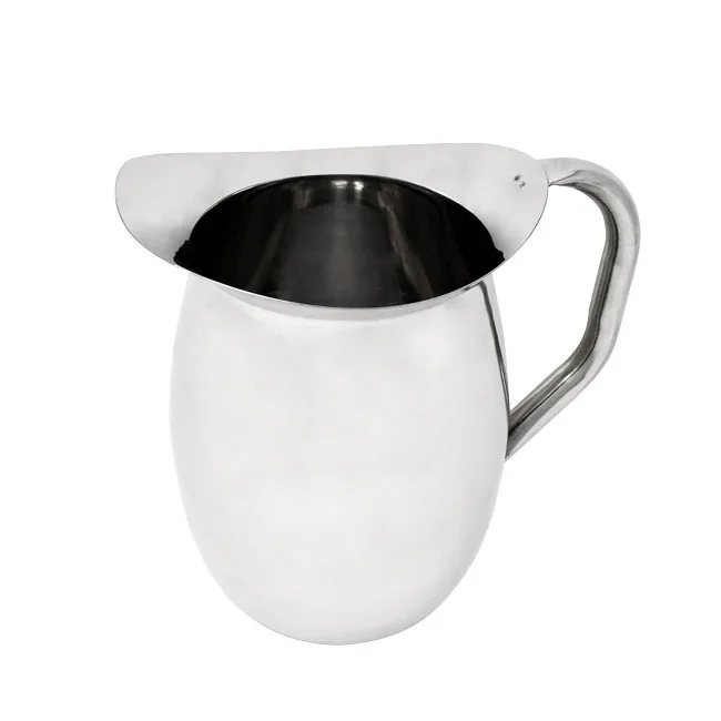 Omcan USA 80858 Bell 2-Qt Stainless Steel Water Pitcher, 64-95 oz, Handle
