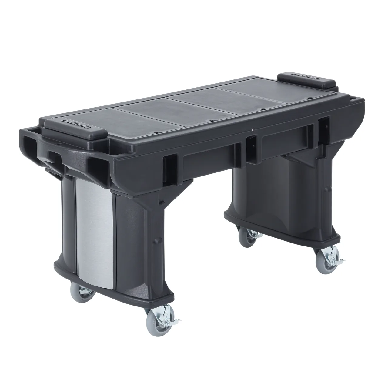Cambro VBRTHD6110 Versa Food Bar™ Work Table, Black, 6 ft. unit, (5) Pan