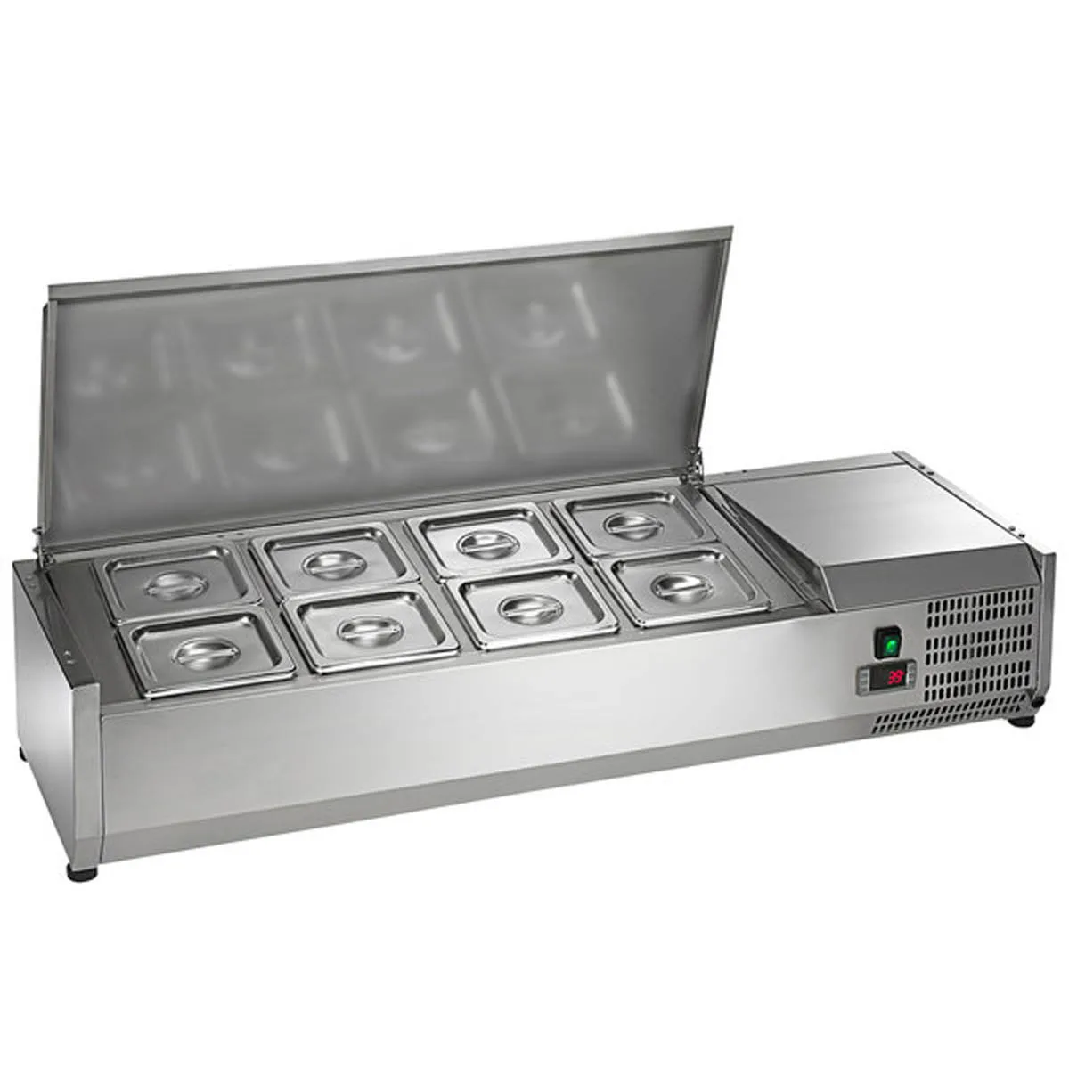 Arctic Air ACP48 48" Refrigerated Countertop Condiment Prep Station, 8 Pan Capacity