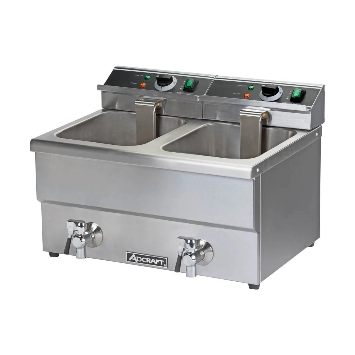 Adcraft DF-12L/2 Double-Tank Countertop Electric Deep Fryer w/ 2 Fryer Baskets, 25 lbs/hour Per Tank