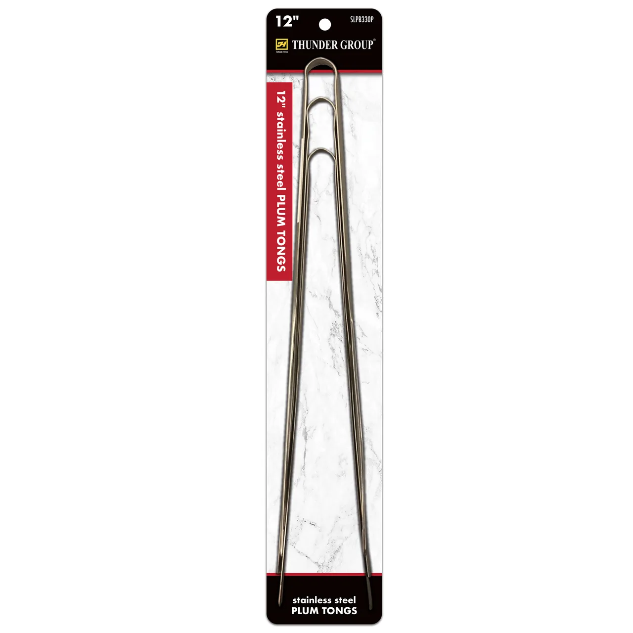 Thunder Group SLPB330P Plum Tong, 12", Stainless Steel, 3 Each - Pack