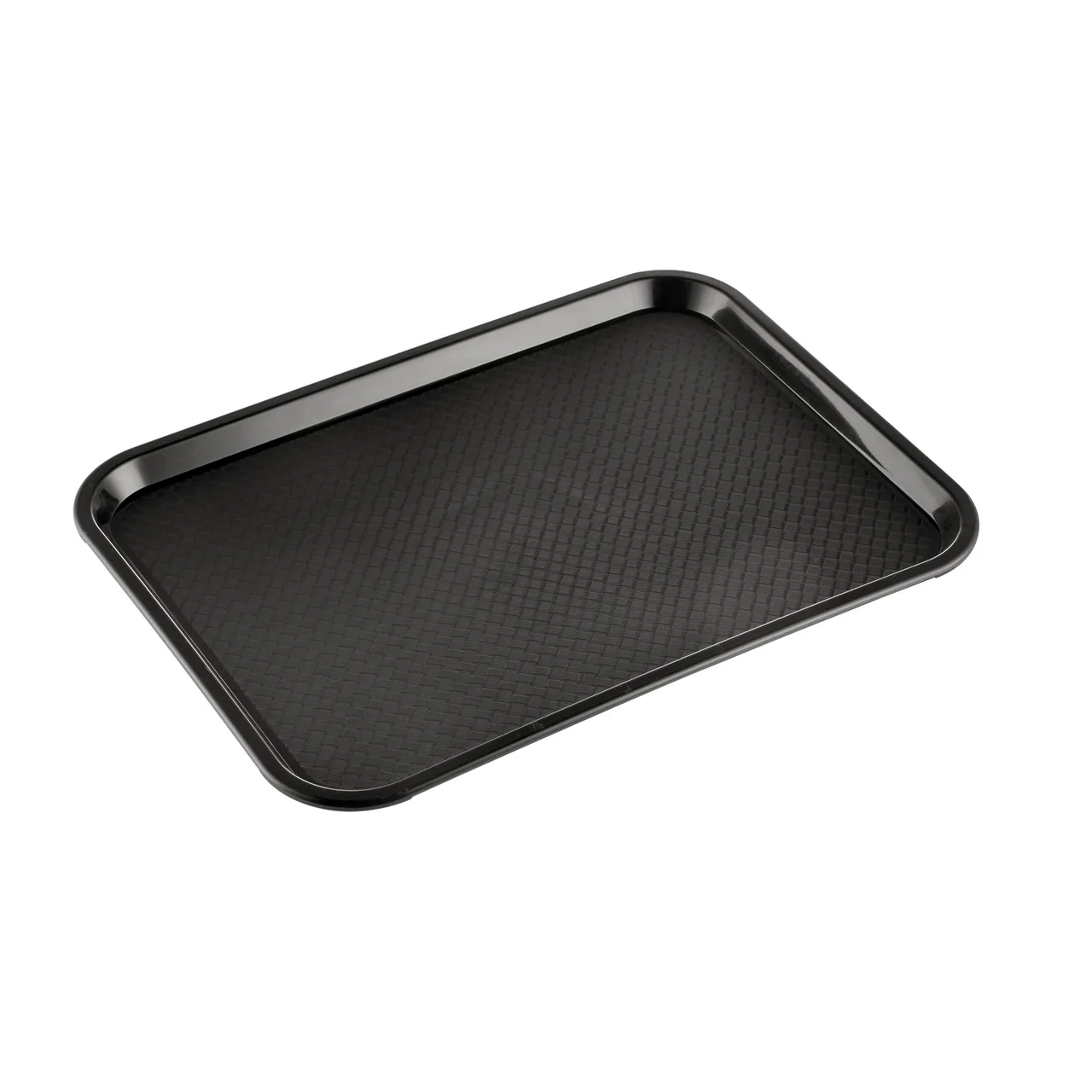 CAC China DSPT-1216K Fast Food Tray, 16"L x 12"W, Polypropylene, Rectangular Black