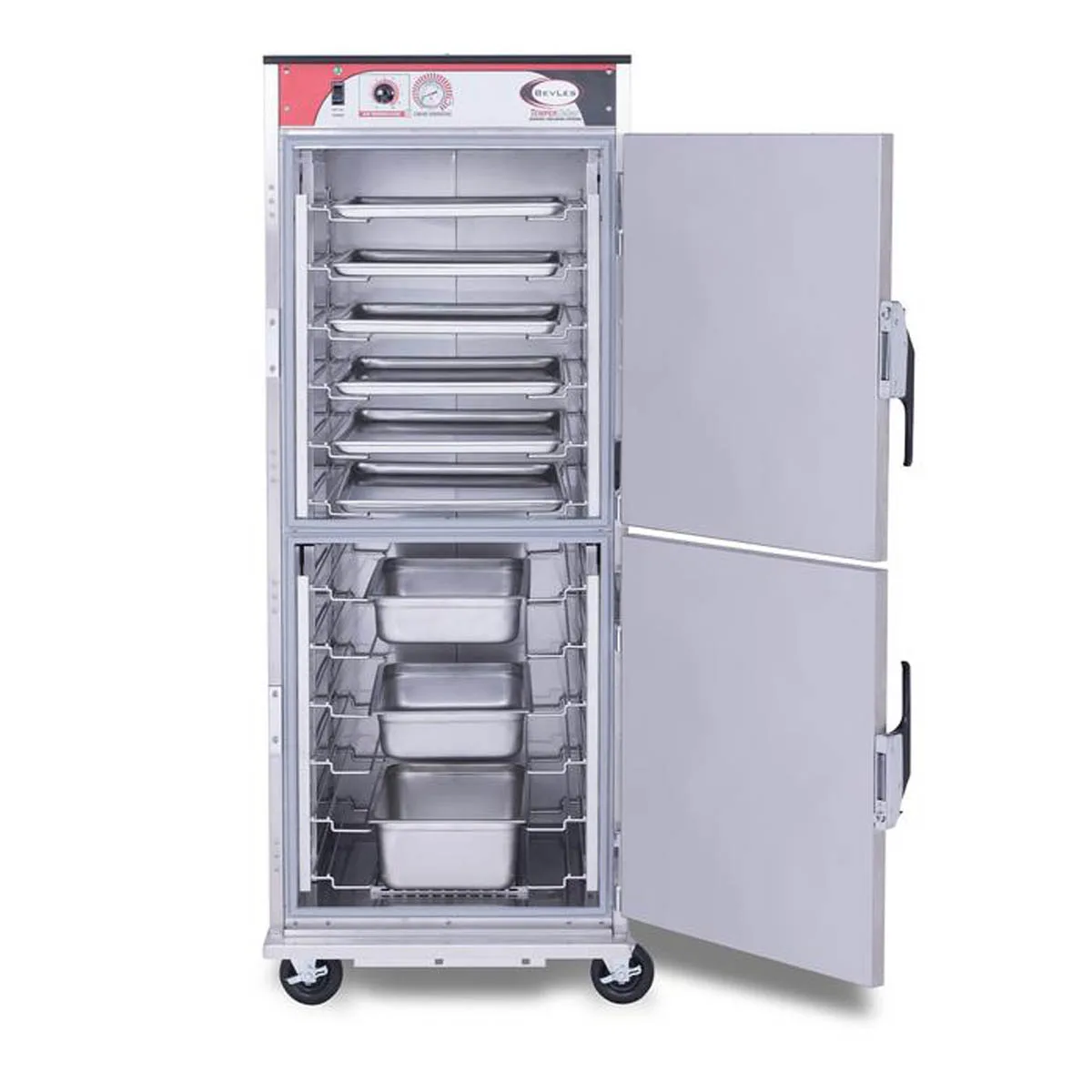 BevLes HTSS74P161-PT Full Height Pass-Thru Heated Holding Cabinet, (2) Solid Dutch Door, 115V