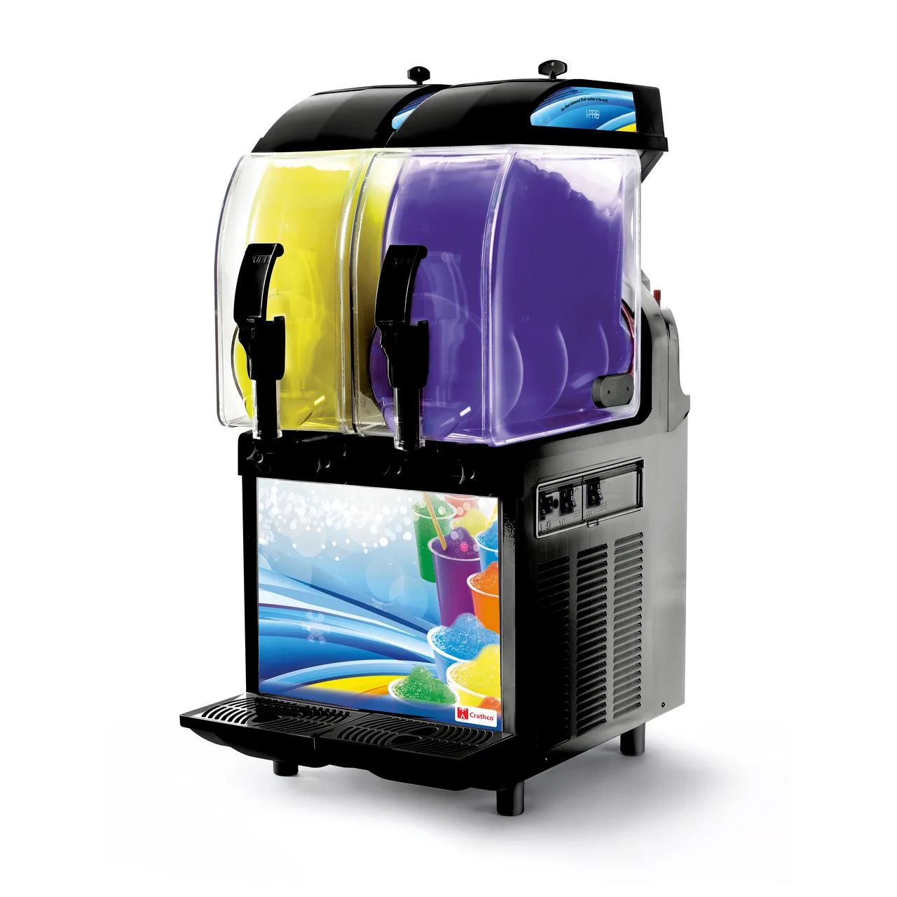 Crathco® I-PRO 2M W/ LIGHT Frozen Granita Dispenser with Light Panel, Countertop / Black