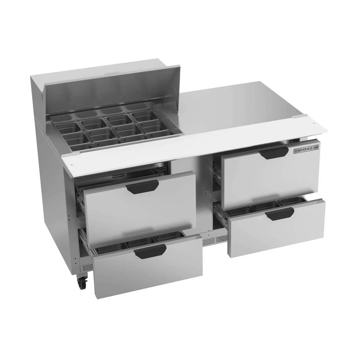 Beverage Air SPED60HC-12M-4 60" Mega Top Sandwich/Salad Prep Table w/ 4 Drawers, 12 Pans