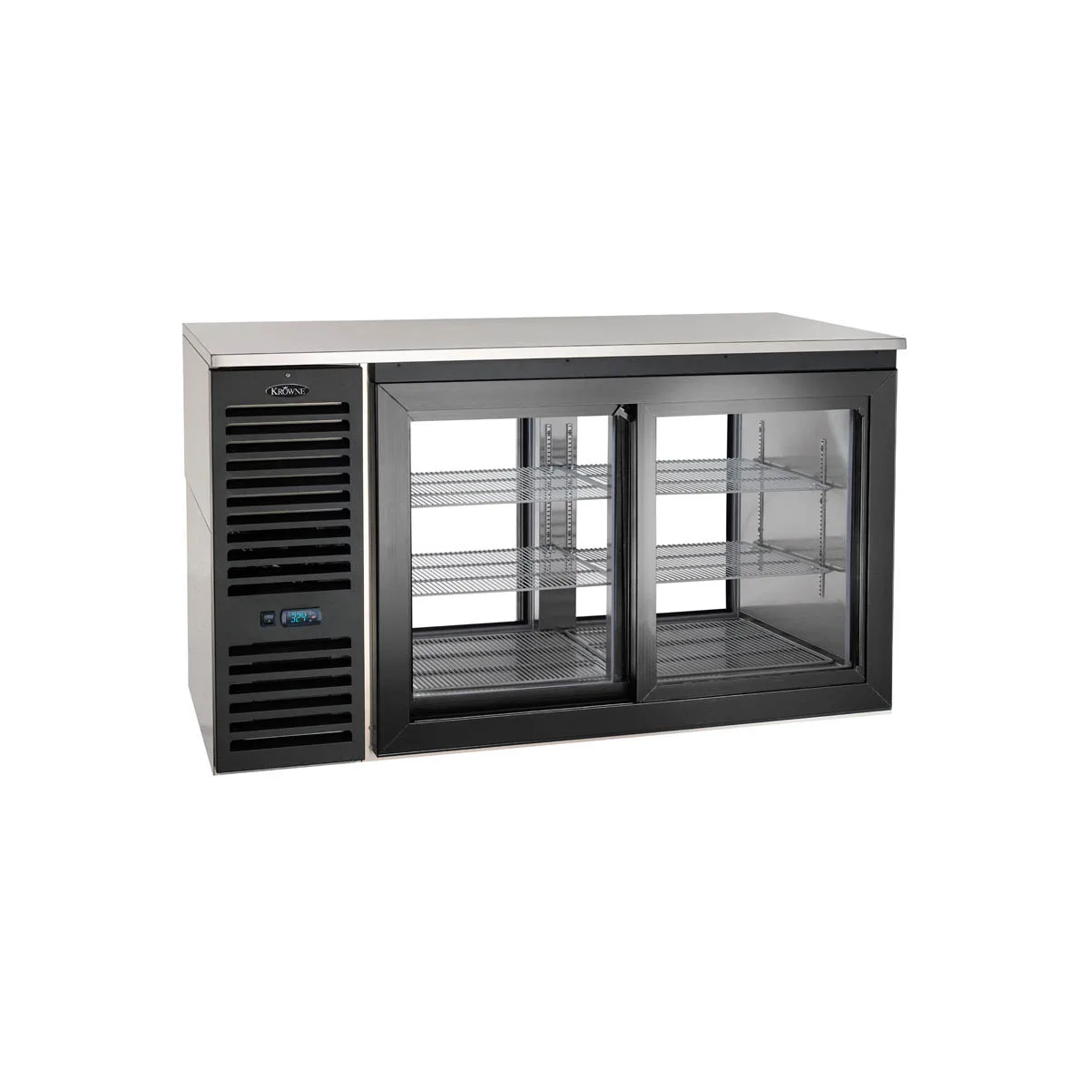 Krowne PTSD60L 60" Pass-Thru Glass Door Back Bar Cooler