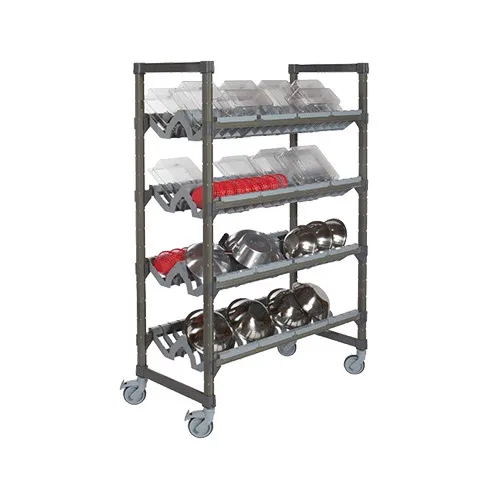 Cambro EXMU244878DRPKG 48" x 24" 78" Camshelving Elements XTRA Series Mobile Drying Rack Cart, Speckled Gray
