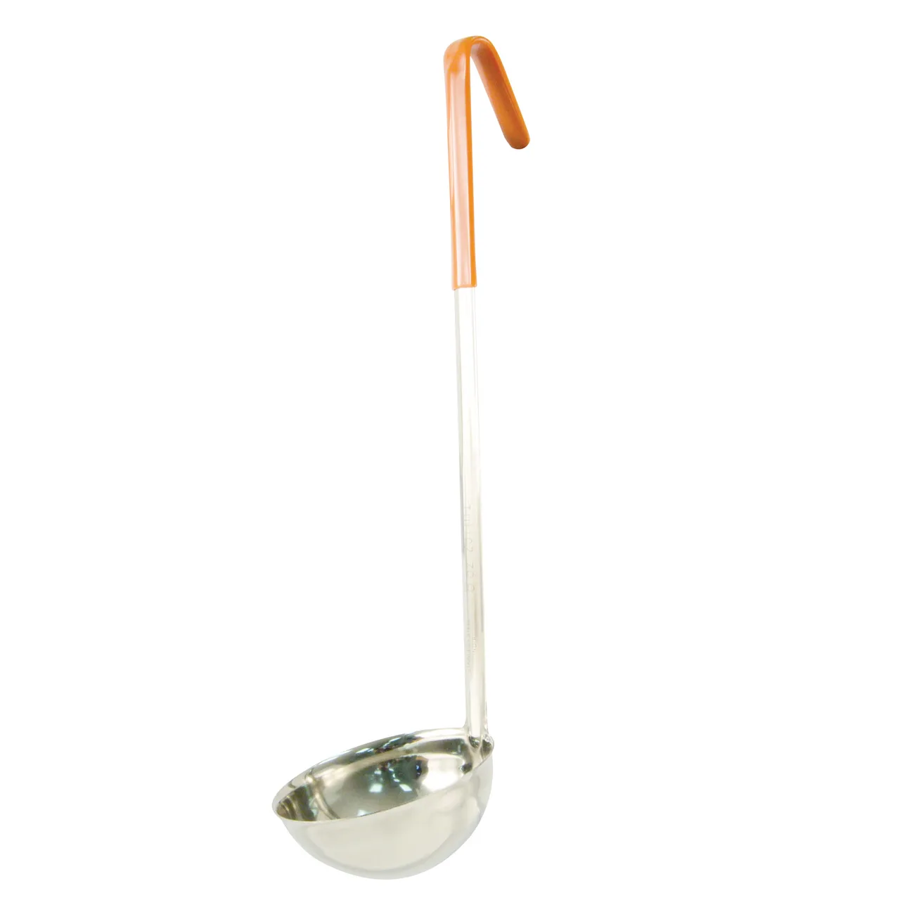 CAC China SSLD-80OR Ladle, 8 oz, 14-7/8"L, One-Piece, Orange Handle, Stainless Steel