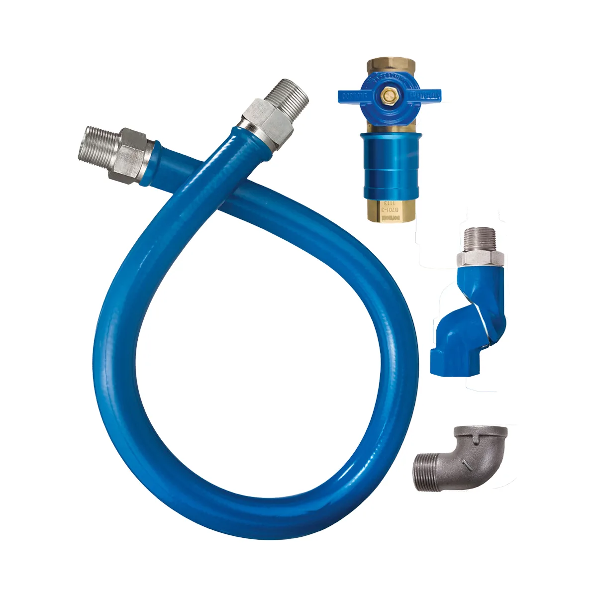 Dormont 1650BPCFS72 Safety Quik 72" Gas Connector Kit w/ Swivel MAX, Elbow, 1/2" Diameter