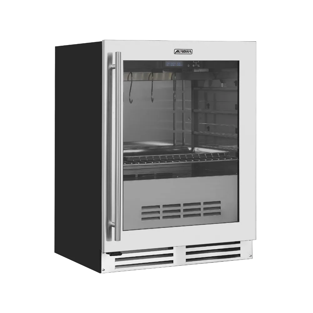Omcan 48401 Aurora Dry Aging Cabinet, 23" W, 3.46 cu.ft., 55 lbs., 32-77°F, UVC & Carbon Vent, 120V, R600a