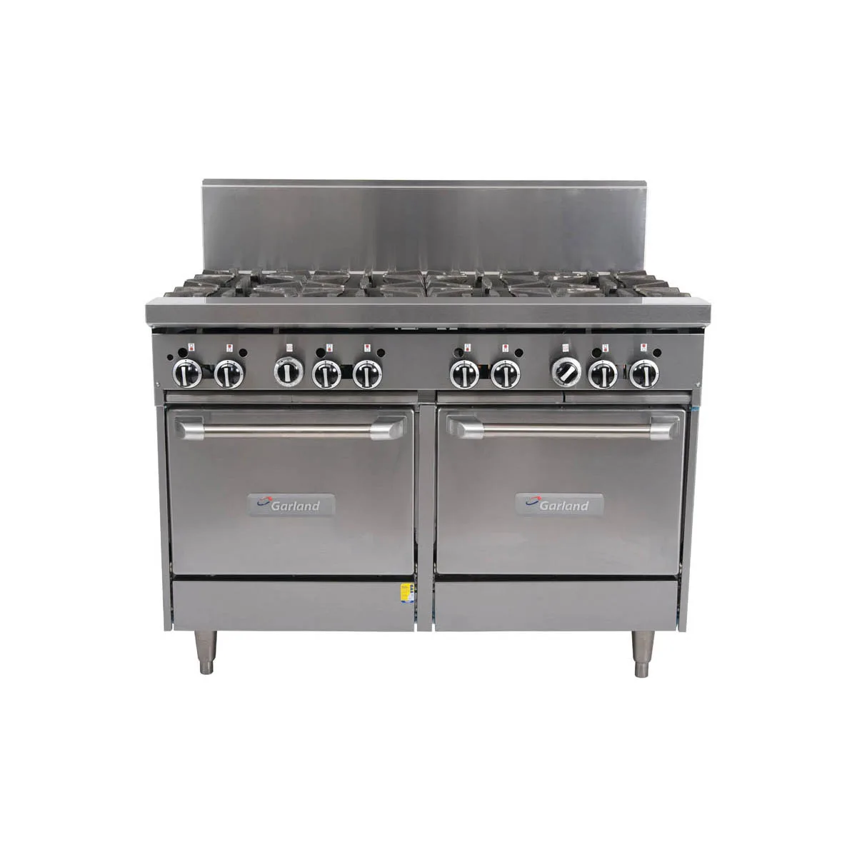 Garland US Range GFE48-8LL 48" Gas Restaurant Range w/ (8) Open Burners, Electric Spark Ignition, (2) Space Saver Ovens, 272.000 BTU