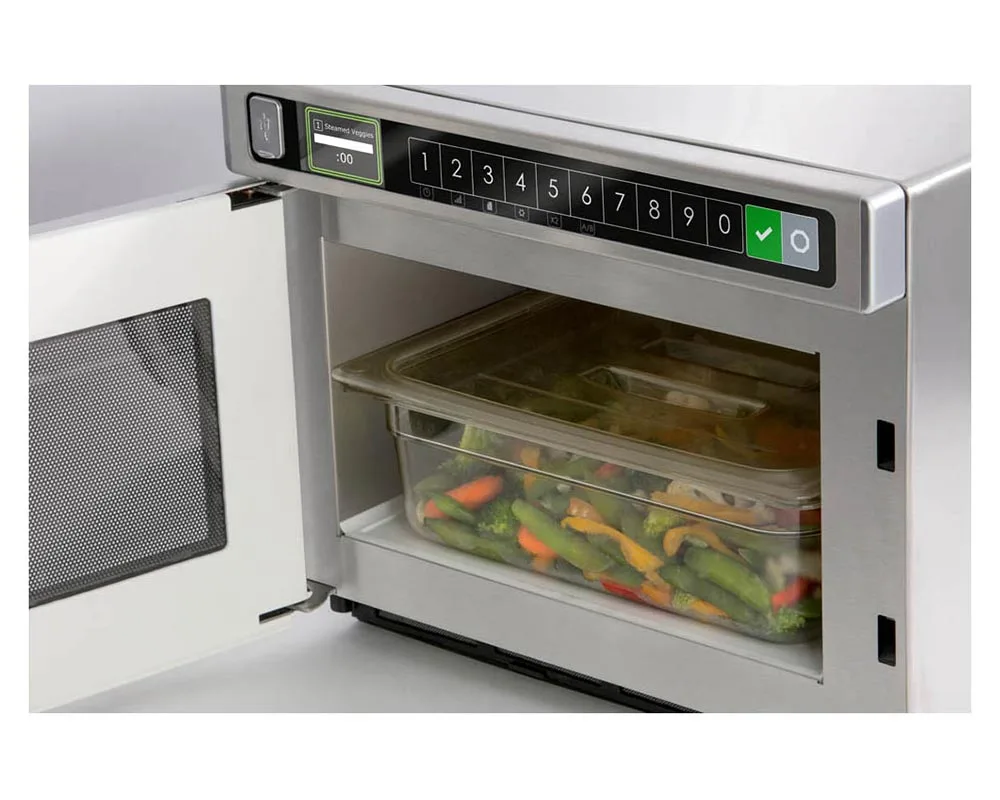 Amana HDC12A2 1200W Heavy Duty Commercial Microwave Oven, 0.6 Cu. Ft., Push Button, 120V
