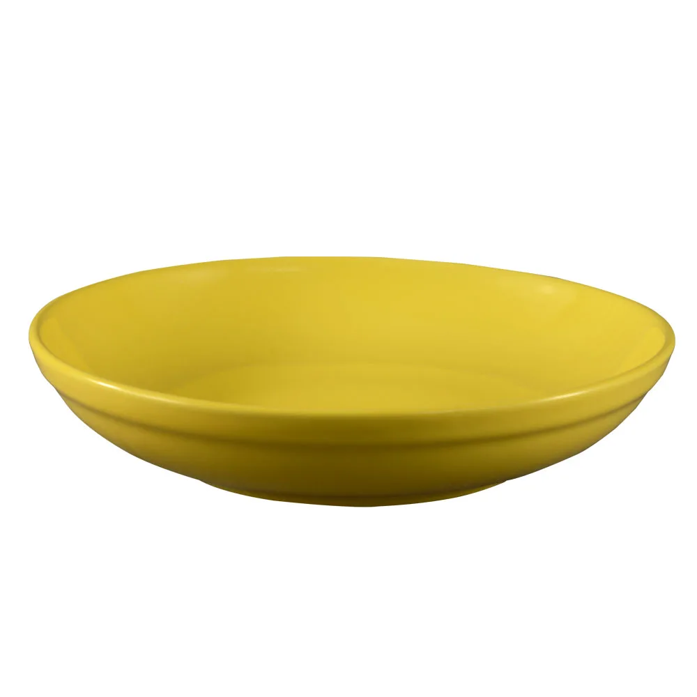 CACChina SAL-2-Y Yellow Salad Bowl, 48 Oz 10-1/2" Dia x 2-1/8" H, Dishwasher/Oven/Microwave Safe - Dozen