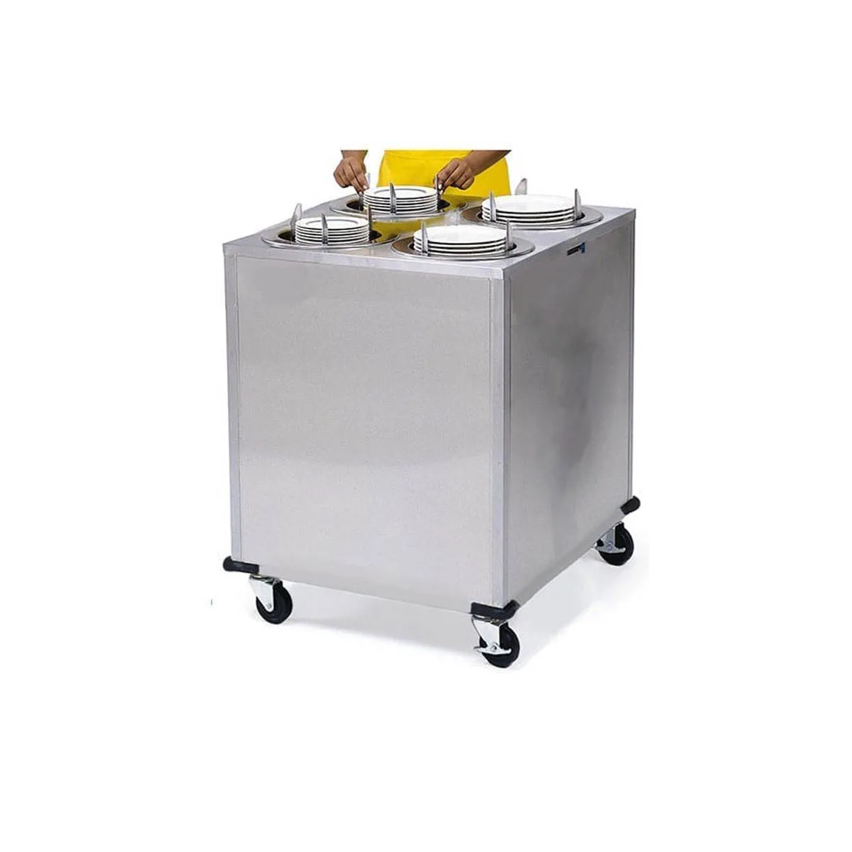 Lakeside 918 Mobile Enclosed 4-Stack Dish Dispenser w/ 7.5" Dia. Dish Size, Unheated
