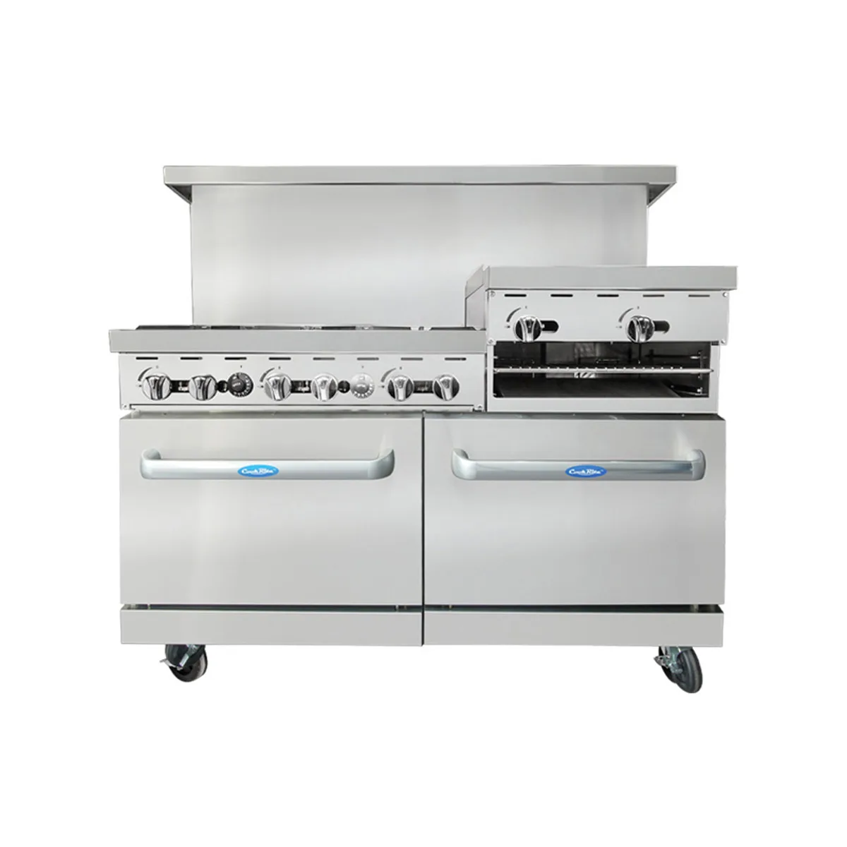 Atosa USA AGR-6B-24RGB-LP 60" LP Gas Restaurant Range, (6) Burners, 24" Raised Griddle, 300.000 BTU