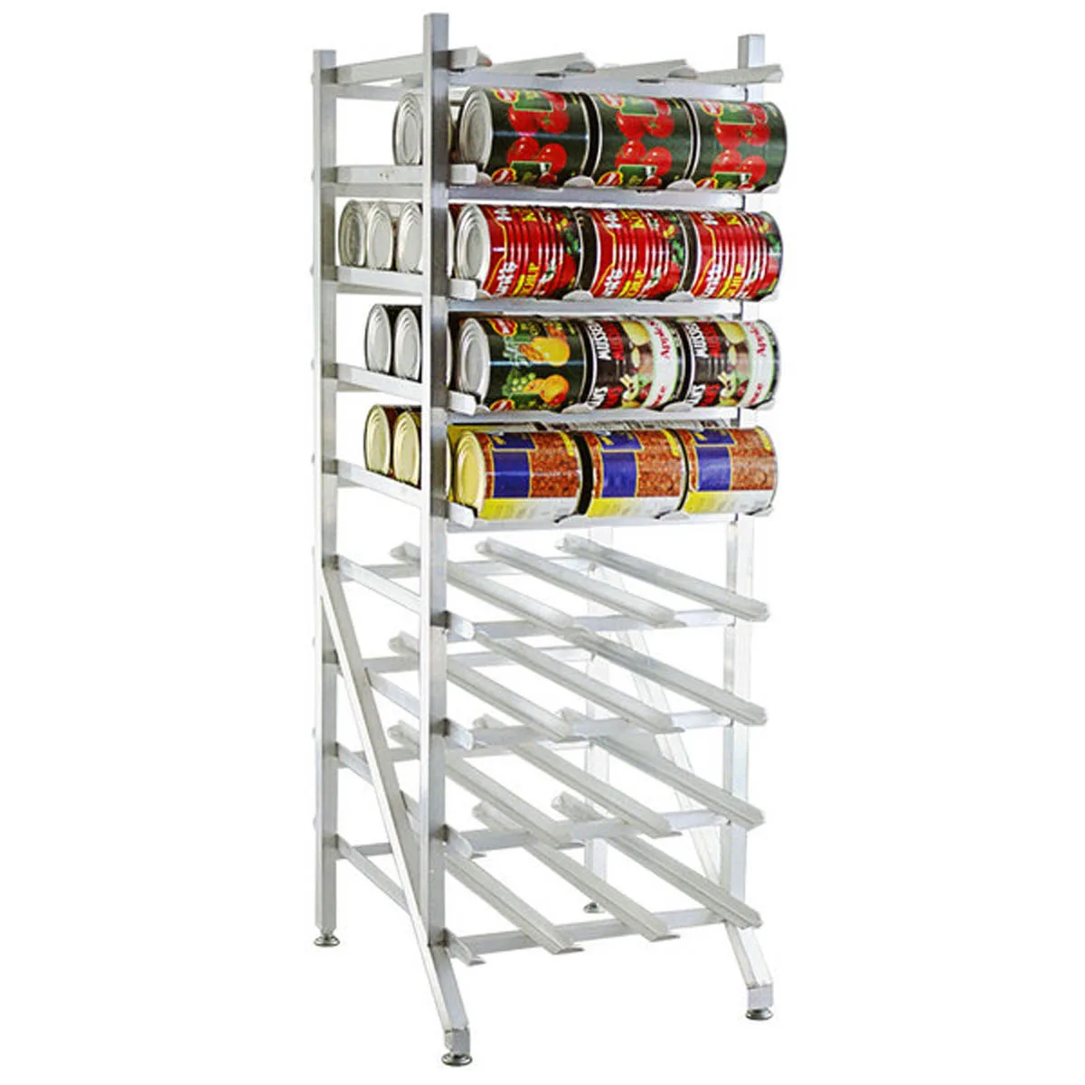 Lakeside 331 Full Size Aluminum Stationary Can Storage Rack w/ 162 #10 Cans Capacity