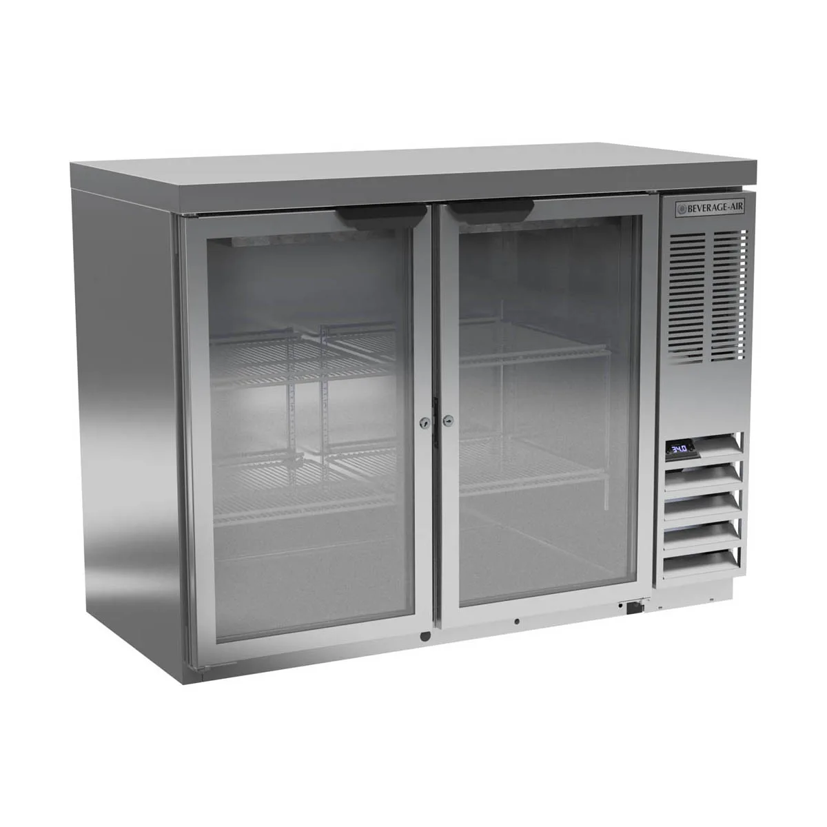 Beverage Air BB48HC-1-G-S-27 48" Two Section Back Bar Cooler with Glass Door, 12.4 cu. ft.