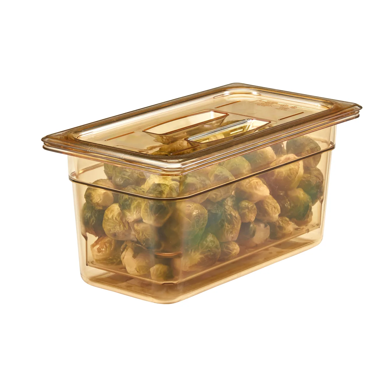 Cambro 35CLRHP150 H‑Pan Colander, 5", 1/3‑Size Food Pan, Amber Plastic, NSF, 40°F‑300°F