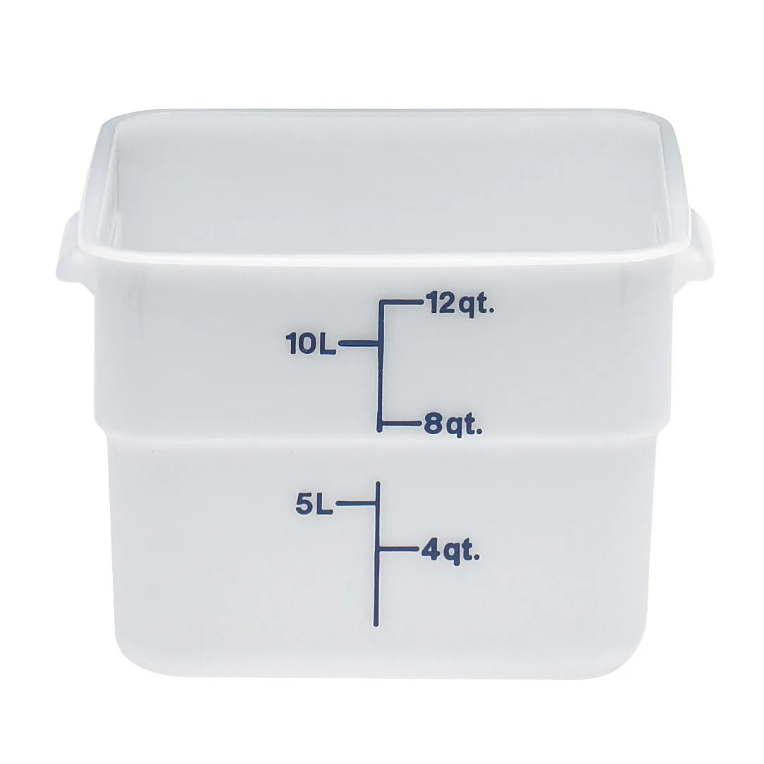 Cambro 12SFSP148 12‑qt, 11.25×12.25×8.31 in, White Poly, Blue Handles, Dishwasher Safe, NSF
