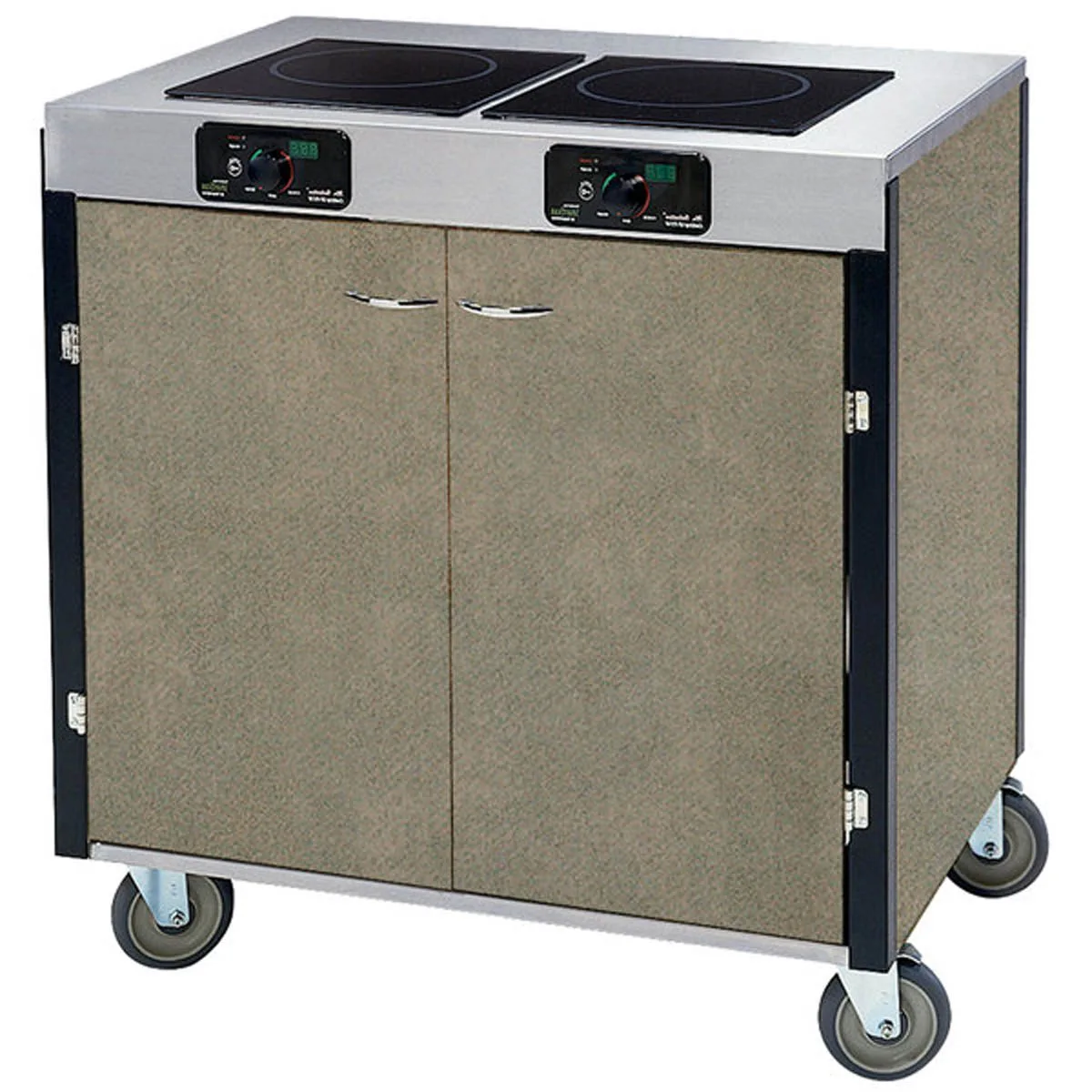 Lakeside 2075 Creation Express Station Mobile Cooking Cart w/ 2 Induction Burner, Filtration System