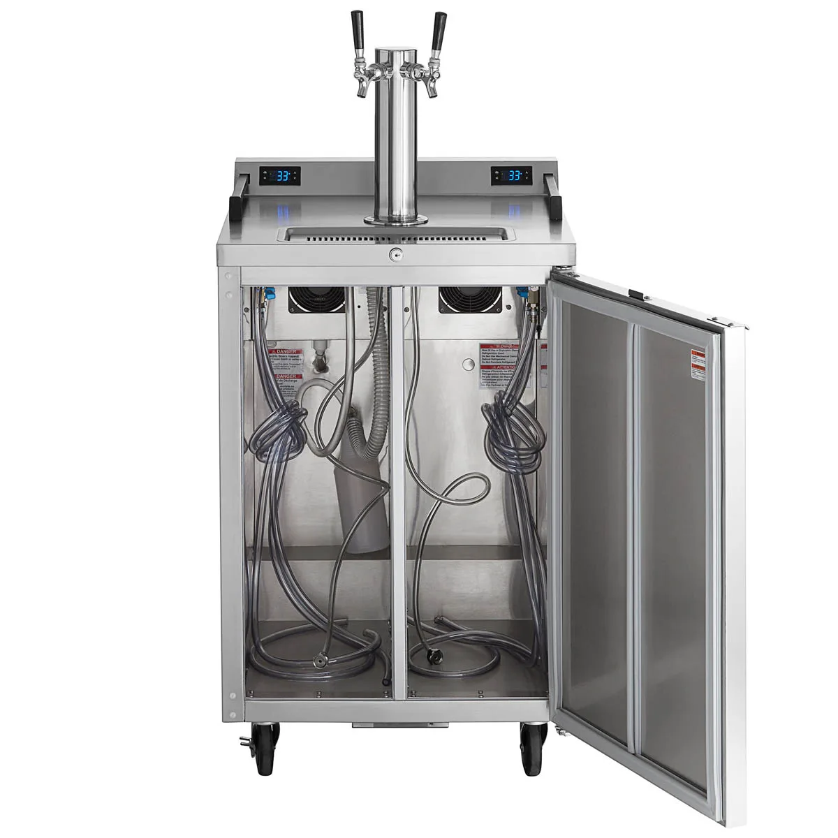 Beverage Air DZ24-1-S Keg Cooler, 24" x 29-3/8",7.44 Cu Ft, Holds 4 1/6‑Barrel Kegs2‑Tap Door Locks