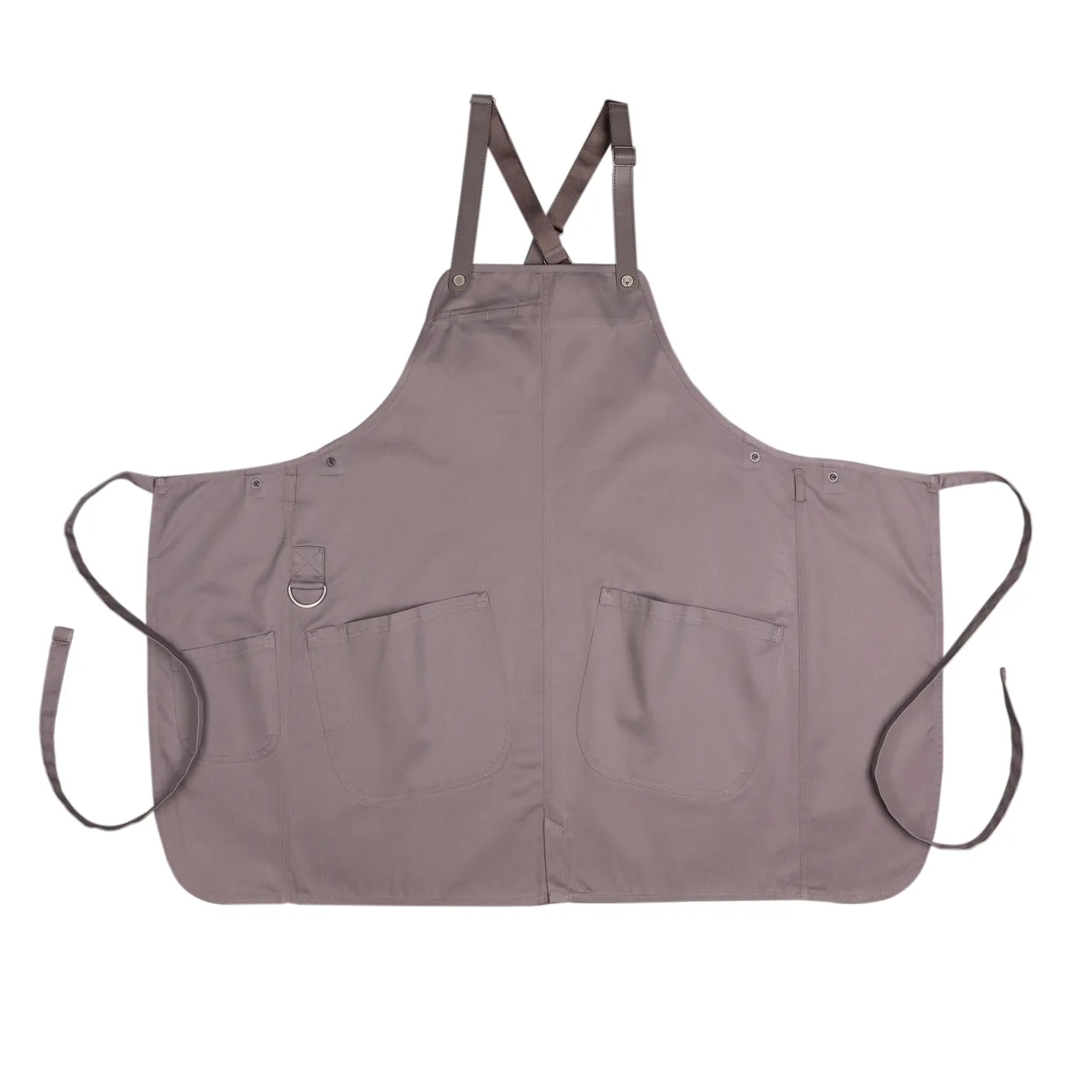 Chef Works ABN01-MSH-0 Largo Bib Apron, 31"L x 38"W, Neck Strap, Mushroom, 65/35 Poly/Cotton