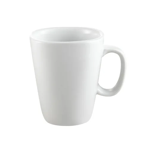 CAC China KSE-M15 15‑Oz Square Porcelain Mug, Super White, Dishwasher/Oven/Microwave Safe - 1 Dozen